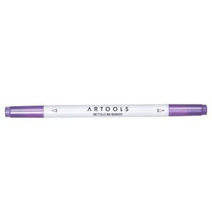 Marcador Ponta Dupla Metálico - Roxo