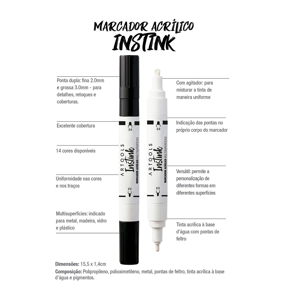 Marcador Acrílico Instink - Branco - Imagem 3